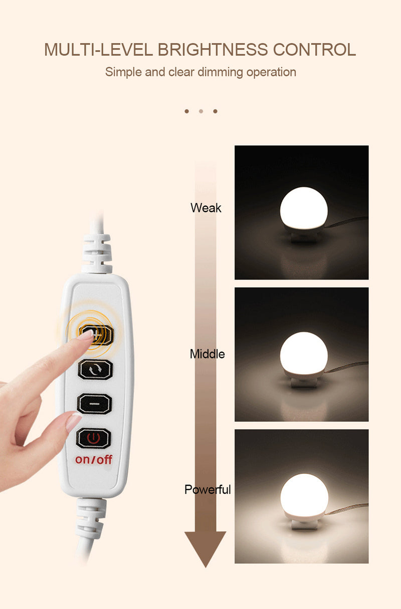 8/10/12 USB Wall Bulbs Nordic Vanity Mirror Fill Light Adjustable Luminance LED  String for All Pretty 3 Colors Dimmable Light