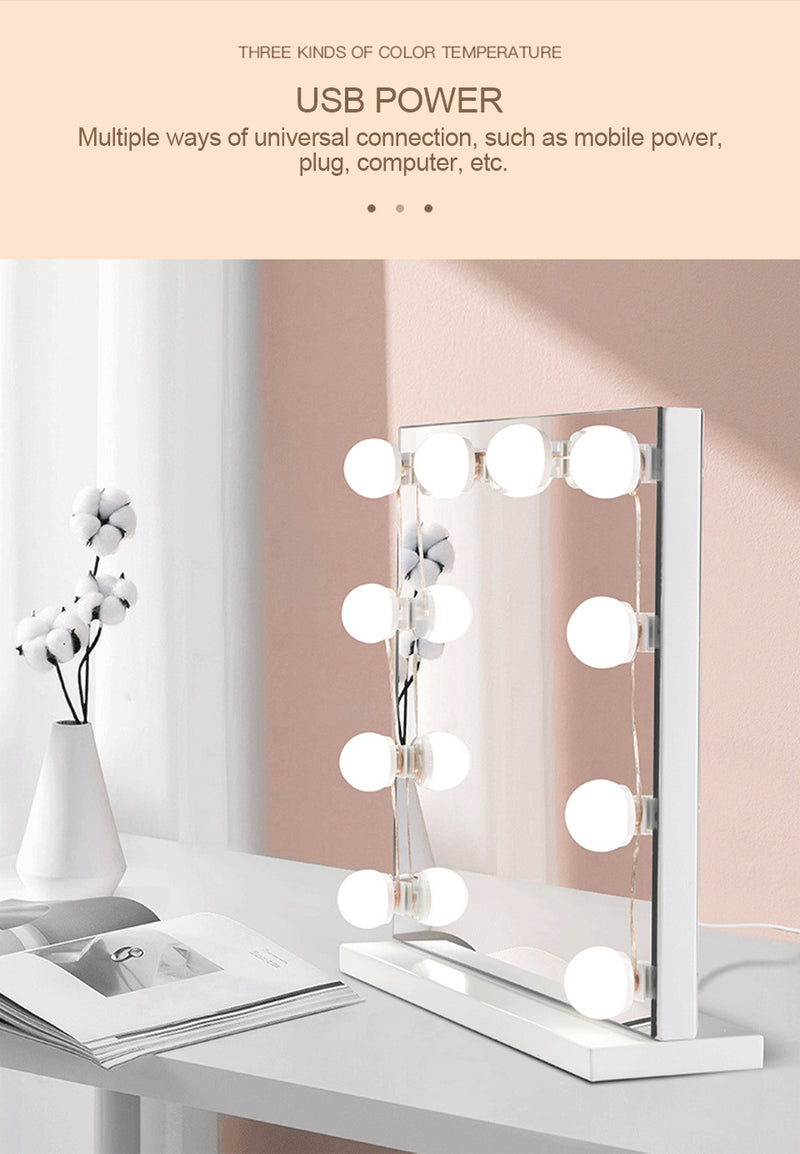 8/10/12 USB Wall Bulbs Nordic Vanity Mirror Fill Light Adjustable Luminance LED  String for All Pretty 3 Colors Dimmable Light