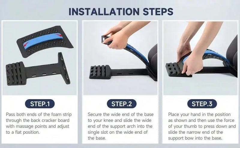 Back Support Back Stretching Device,Back Massager for Bed Chair Car,Multi-Level Lumbar Support Stretcher Spinal Muscle Pain Reli