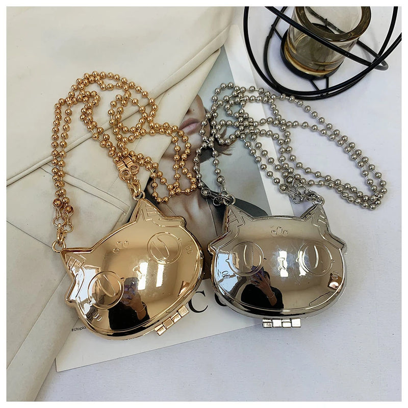 Simple Conch Dinner Bag Women's Shoulder Messenger Crossbody Bag Fun Personality Metal Chain Clutch Acrylic Shell Phone Bags Hot