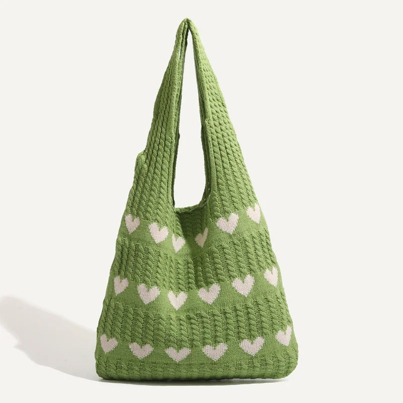Knitting bag Knitting bag Love bag Yarn hand bill shoulder bag Large capacity shopping bag