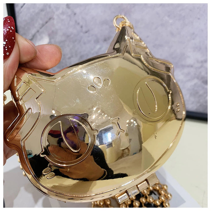 Simple Conch Dinner Bag Women's Shoulder Messenger Crossbody Bag Fun Personality Metal Chain Clutch Acrylic Shell Phone Bags Hot