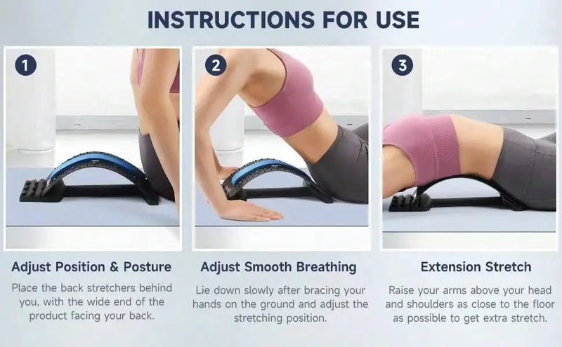 Back Support Back Stretching Device,Back Massager for Bed Chair Car,Multi-Level Lumbar Support Stretcher Spinal Muscle Pain Reli