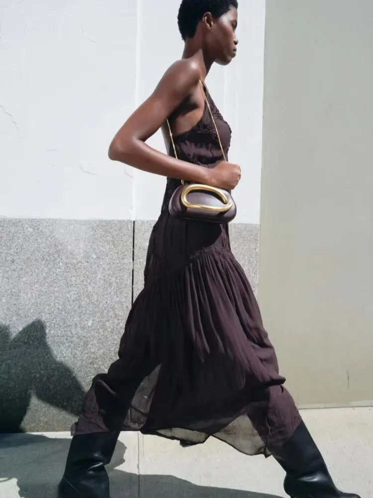 Gold Metal Closure Box Clutch Bag Women Evening Wedding Party Cute Purse Bag Handbag Dark Red Beige 2025 Spring New Fashion