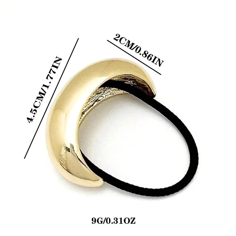 3/6pcs Alloy Geometric Hair Ties Golden Elegant Elastic Hair Rope U-Shaped Ponytail Holder Fashion Hair Accessories for Woman