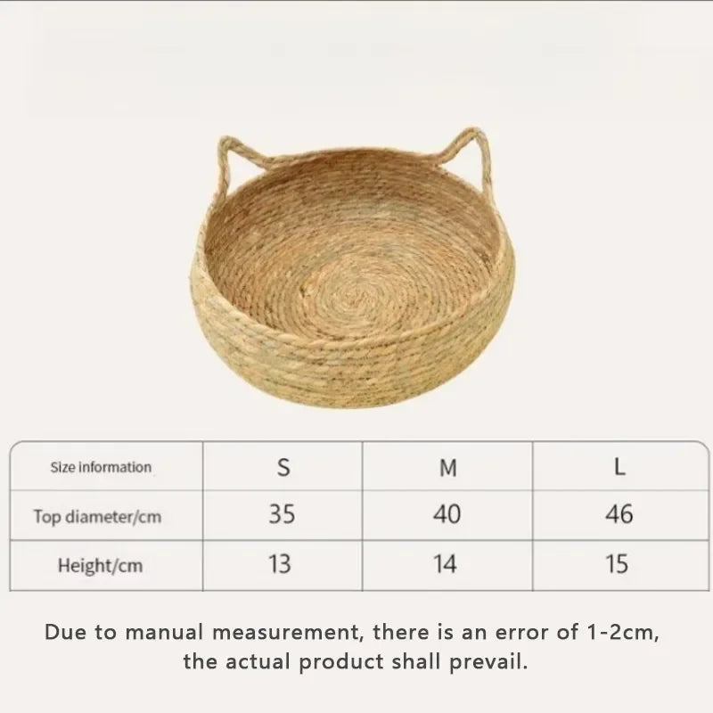 Four Seasons Universal Pure Handmade Vine Woven Cat Nest Seasonal Warmth Pad Detachable Washable Winter Pet Supplies Accessories
