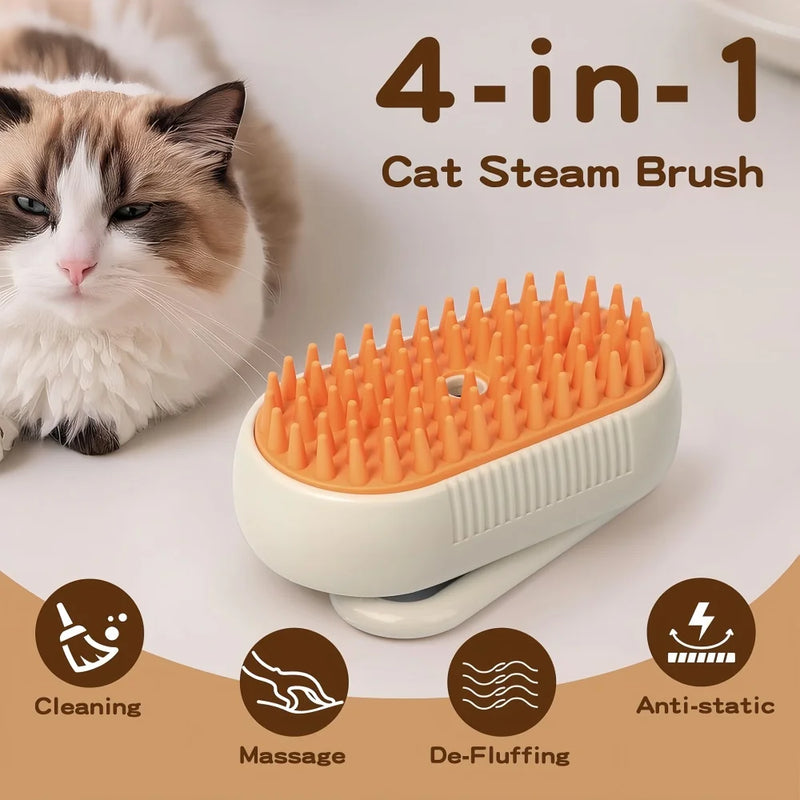 Steam Brush Cat Brush Cats Vaporizer Pet Hair Brush Remover Pets Cleaning Steamy Spray Massage Comb 3in1 Grooming Supplies