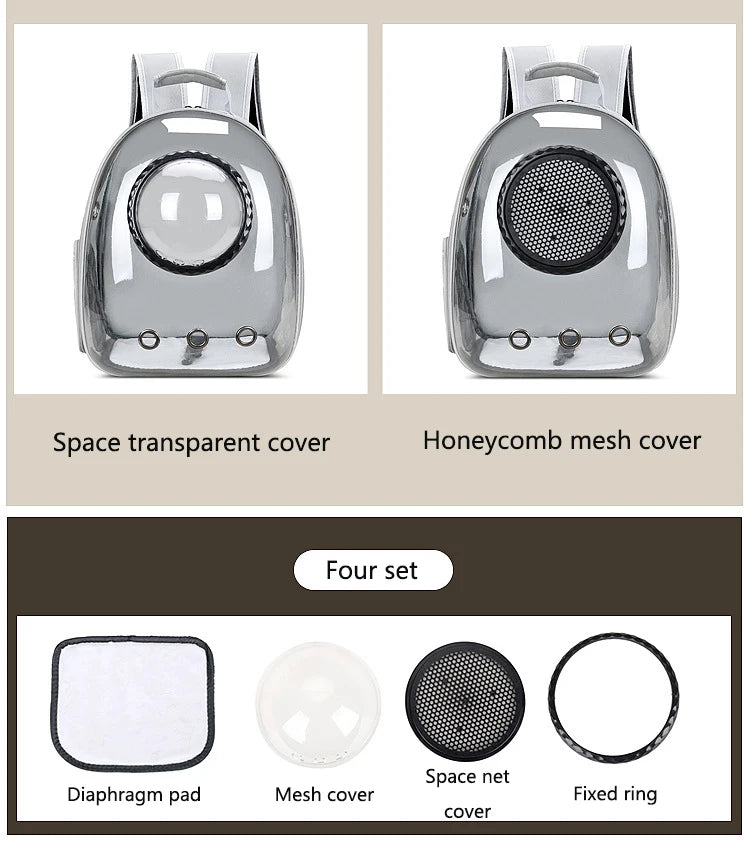 Pet Cat Carrying Bag Breathable Portable Pet Outdoor Travel Backpack Transparent Bag Carrier Pet Transport Space Capsule Bag