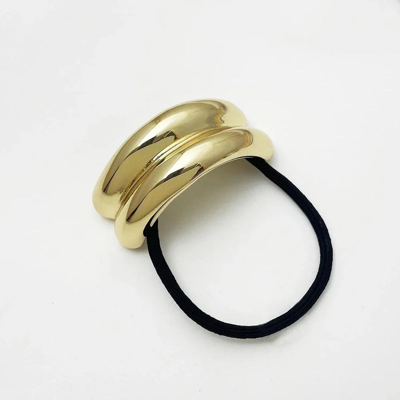 3/6pcs Alloy Geometric Hair Ties Golden Elegant Elastic Hair Rope U-Shaped Ponytail Holder Fashion Hair Accessories for Woman