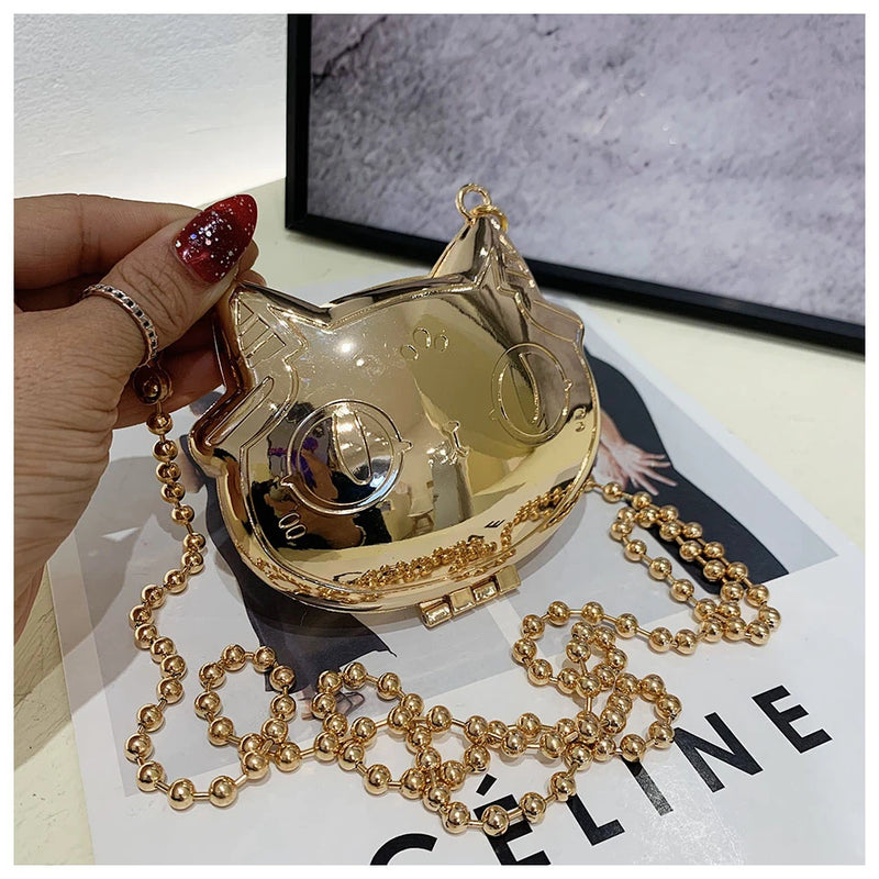 Simple Conch Dinner Bag Women's Shoulder Messenger Crossbody Bag Fun Personality Metal Chain Clutch Acrylic Shell Phone Bags Hot