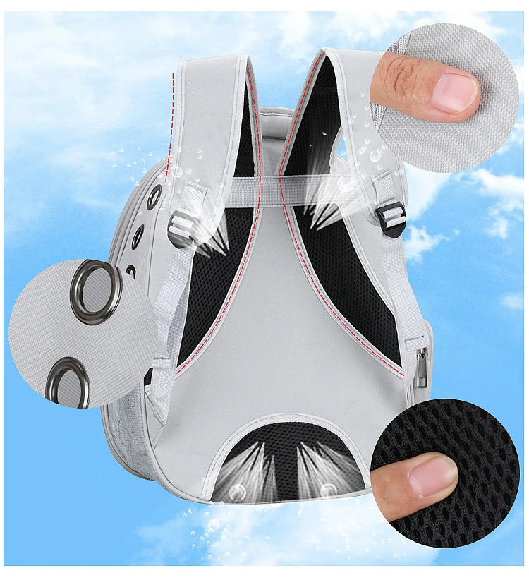 Pet Cat Carrying Bag Breathable Portable Pet Outdoor Travel Backpack Transparent Bag Carrier Pet Transport Space Capsule Bag