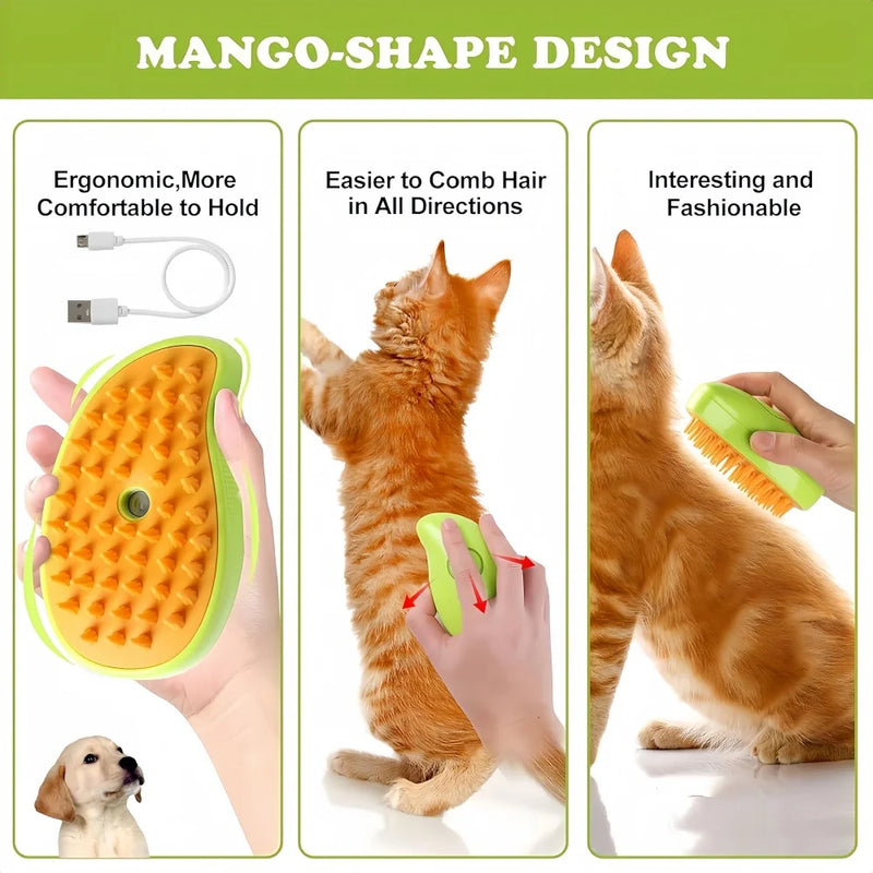 Steam Brush Cat Brush Cats Vaporizer Pet Hair Brush Remover Pets Cleaning Steamy Spray Massage Comb 3in1 Grooming Supplies