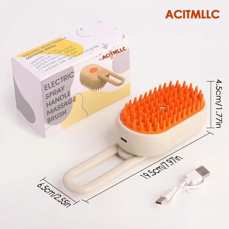 Steam Brush Cat Brush Cats Vaporizer Pet Hair Brush Remover Pets Cleaning Steamy Spray Massage Comb 3in1 Grooming Supplies