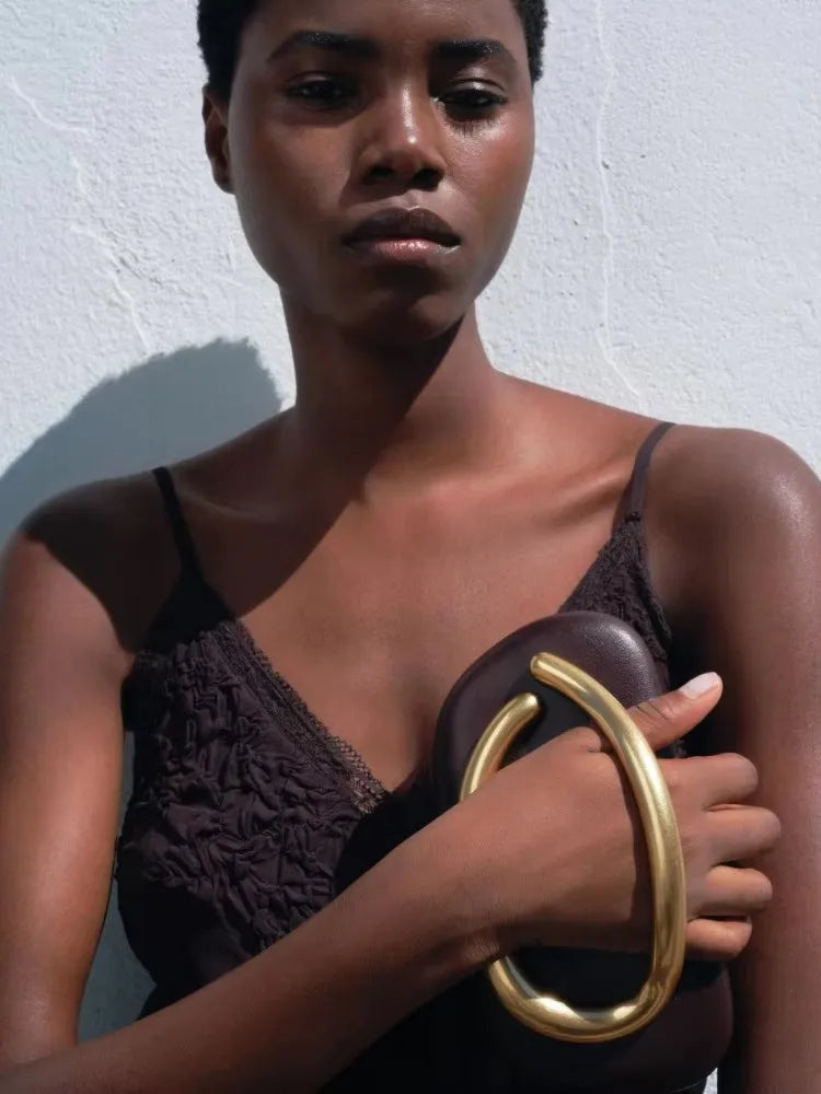 Gold Metal Closure Box Clutch Bag Women Evening Wedding Party Cute Purse Bag Handbag Dark Red Beige 2025 Spring New Fashion