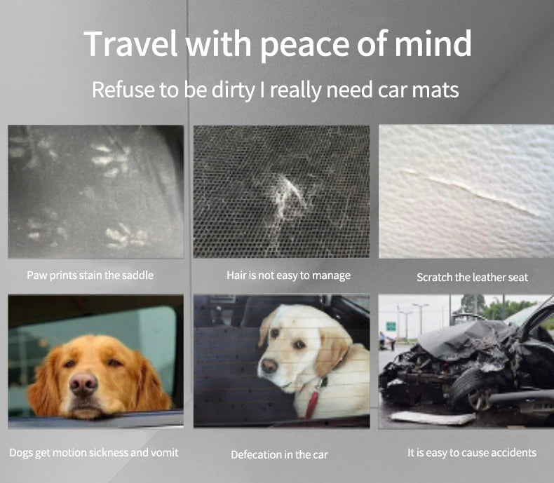 Dog Car Seat Cover for Back Seat,Oxford Cloth Durable Scratchproof Dog Hammock,Pet Seat Cover Protector for Cars,Trucks and SUVs