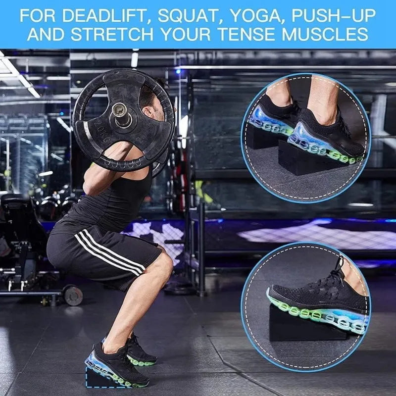 New 1Pair Yoga Block Squat Yoga Stretching Inclined Board Wedge Slant Board, Calf Stretcher, Balance Pad Foam Wedge 15x12x5cm