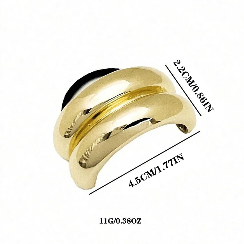 3/6pcs Alloy Geometric Hair Ties Golden Elegant Elastic Hair Rope U-Shaped Ponytail Holder Fashion Hair Accessories for Woman