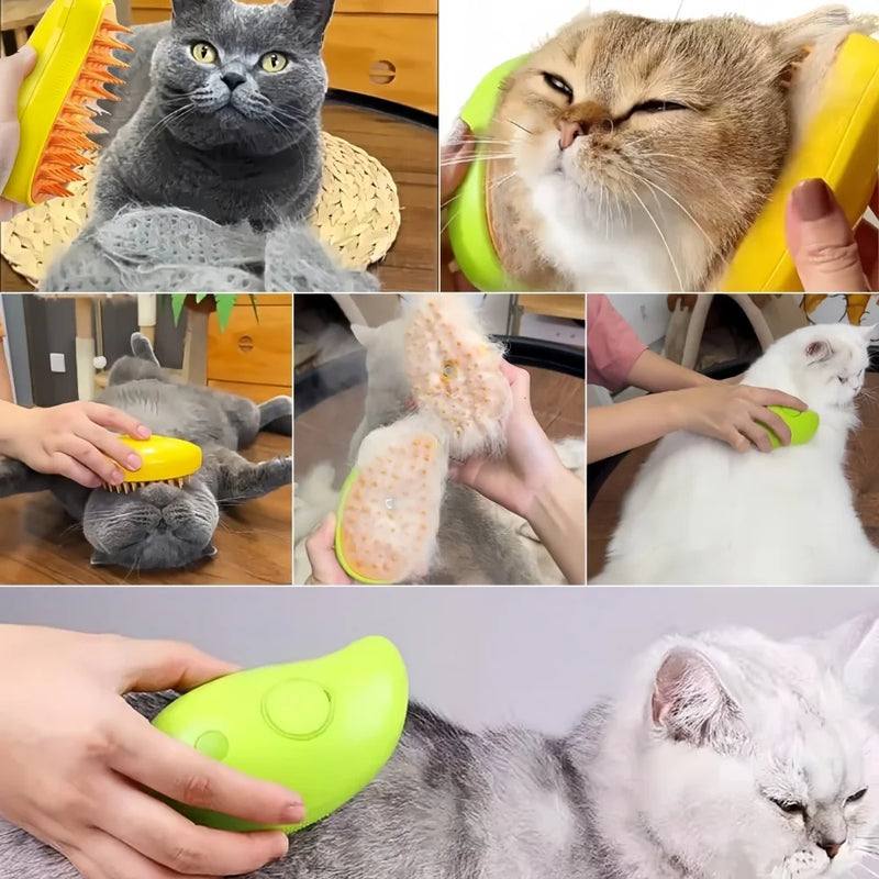 Steam Brush Cat Brush Cats Vaporizer Pet Hair Brush Remover Pets Cleaning Steamy Spray Massage Comb 3in1 Grooming Supplies