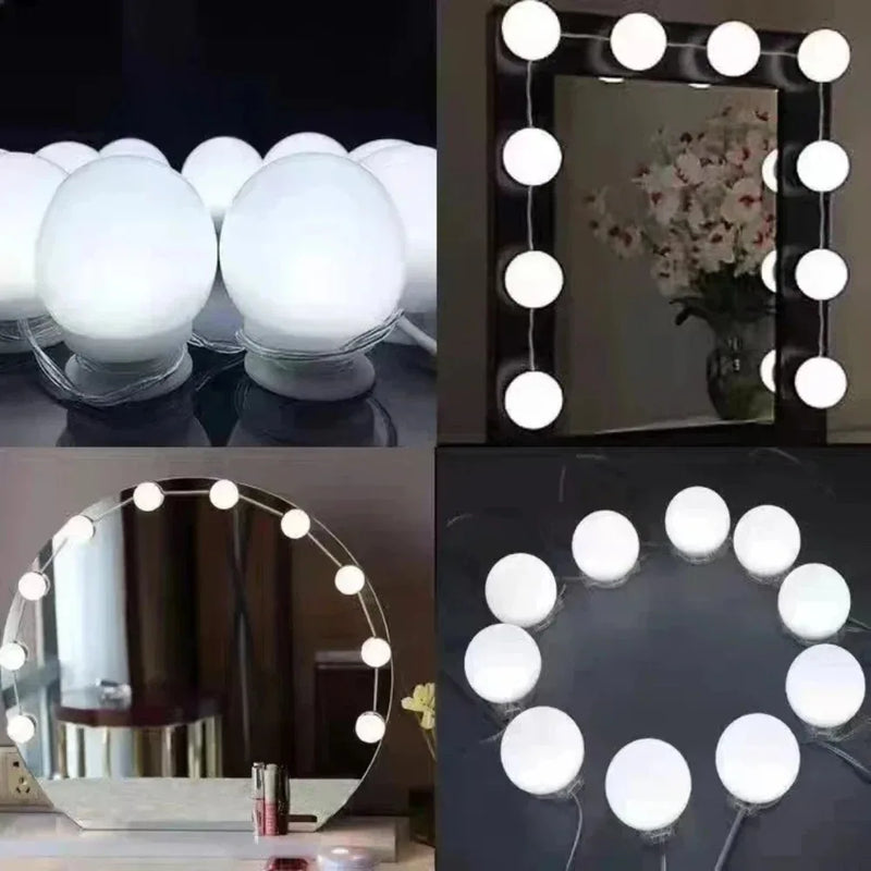 8/10/12 USB Wall Bulbs Nordic Vanity Mirror Fill Light Adjustable Luminance LED  String for All Pretty 3 Colors Dimmable Light