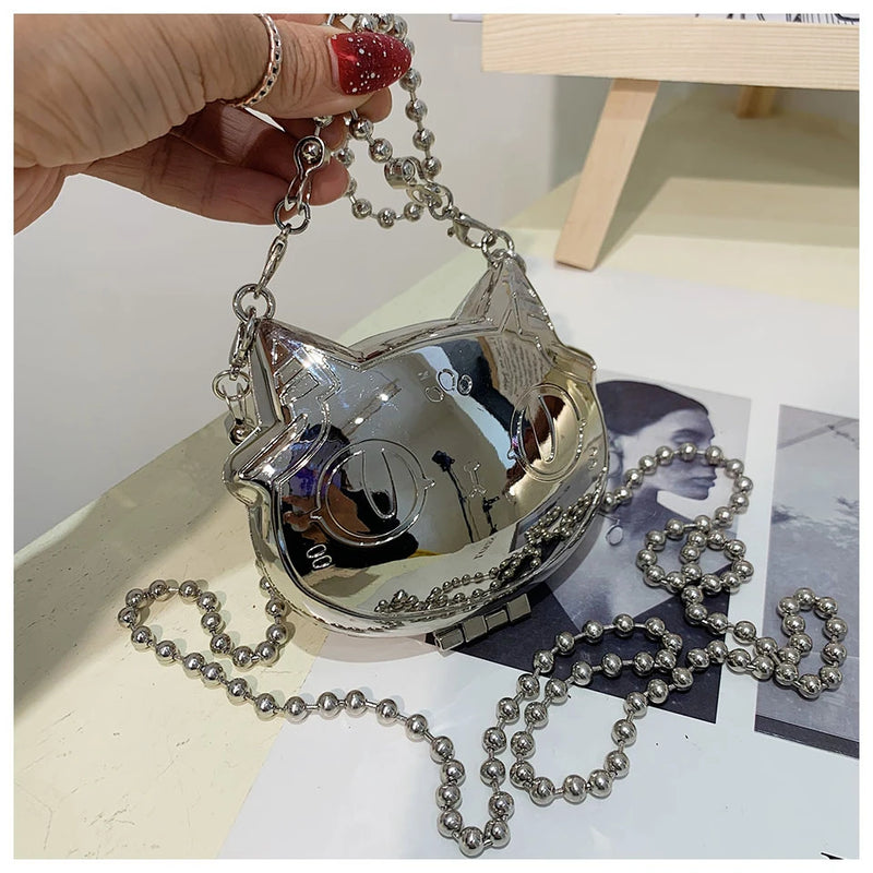 Simple Conch Dinner Bag Women's Shoulder Messenger Crossbody Bag Fun Personality Metal Chain Clutch Acrylic Shell Phone Bags Hot