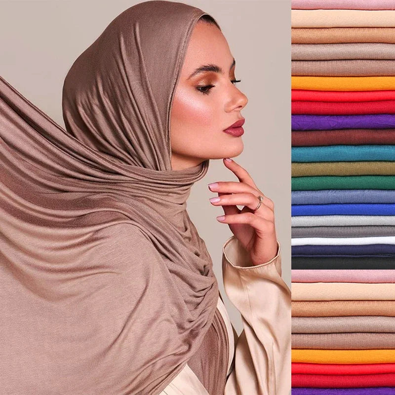 Women's Silk-Feel Printed Scarf in 50 Colors – Luxury Long Narrow Design, Perfect as a Headband or Headscarf