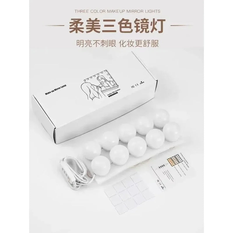 8/10/12 USB Wall Bulbs Nordic Vanity Mirror Fill Light Adjustable Luminance LED  String for All Pretty 3 Colors Dimmable Light