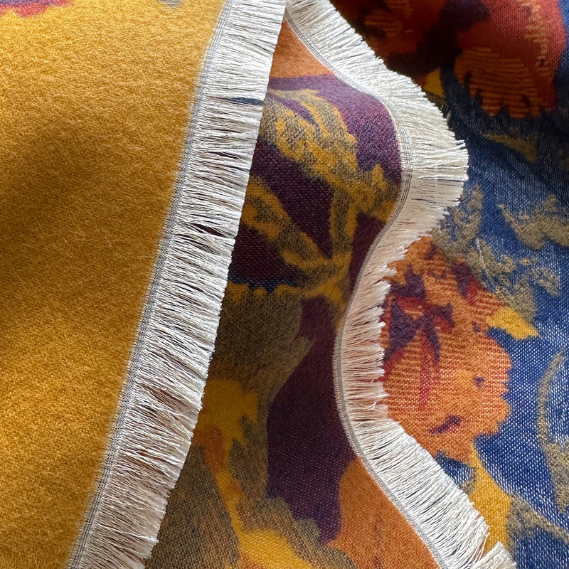 Women's Imitation Cashmere Warm Shawl Ethnic Style Cloak Fashionable Scarves Floral Print Coldproof and Windproof Scraf