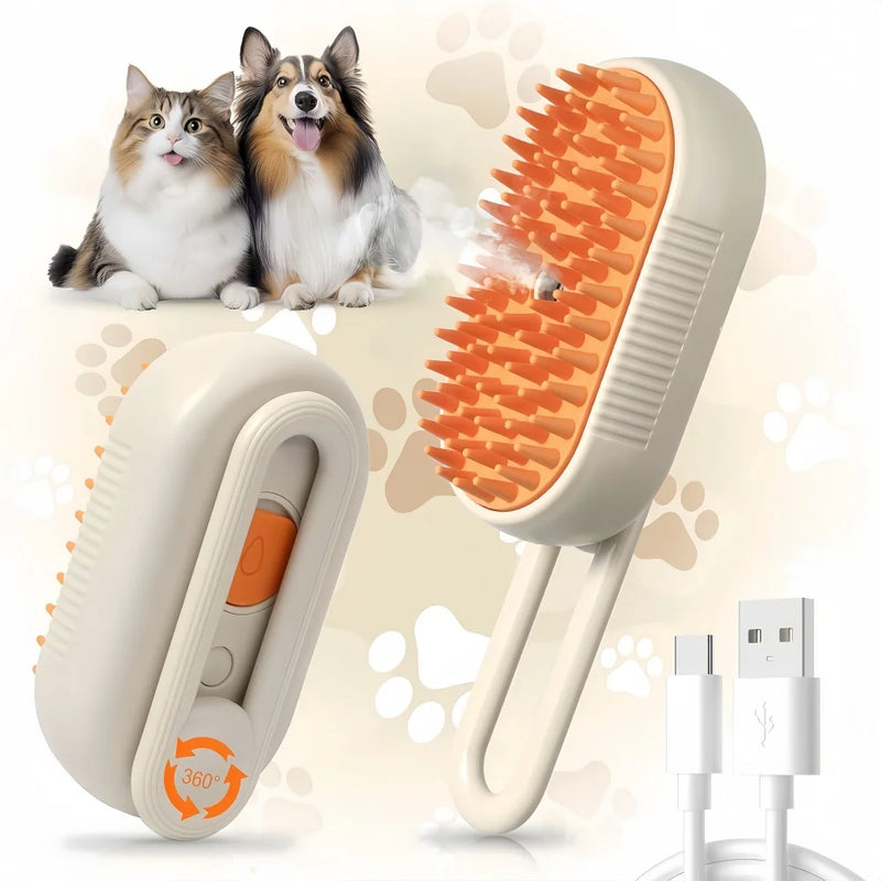 Steam Brush Cat Brush Cats Vaporizer Pet Hair Brush Remover Pets Cleaning Steamy Spray Massage Comb 3in1 Grooming Supplies