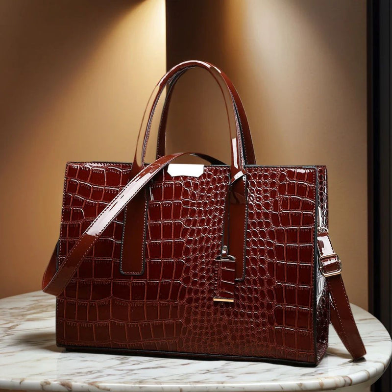 Aurelia Croc Leather Handbag