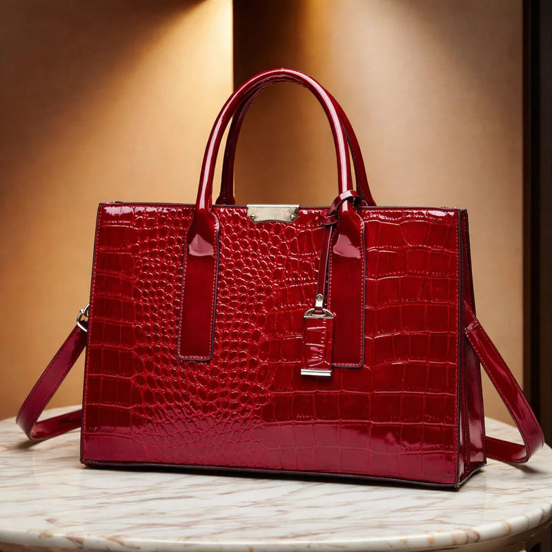 Aurelia Croc Leather Handbag