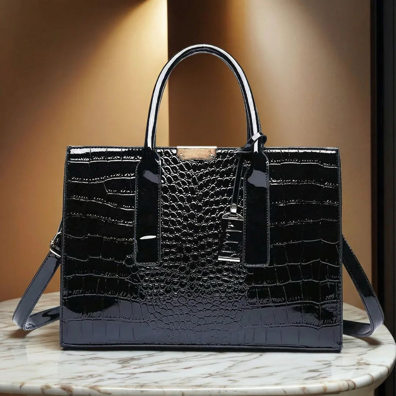 Aurelia Croc Leather Handbag